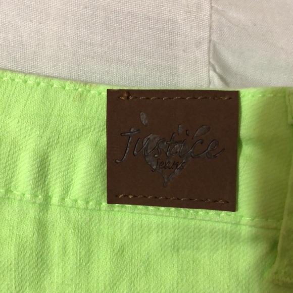 Justice Jeans neon yellow/light green pants - Picture 3 of 4